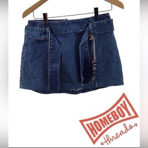 Reformation Blue High Low Skirt